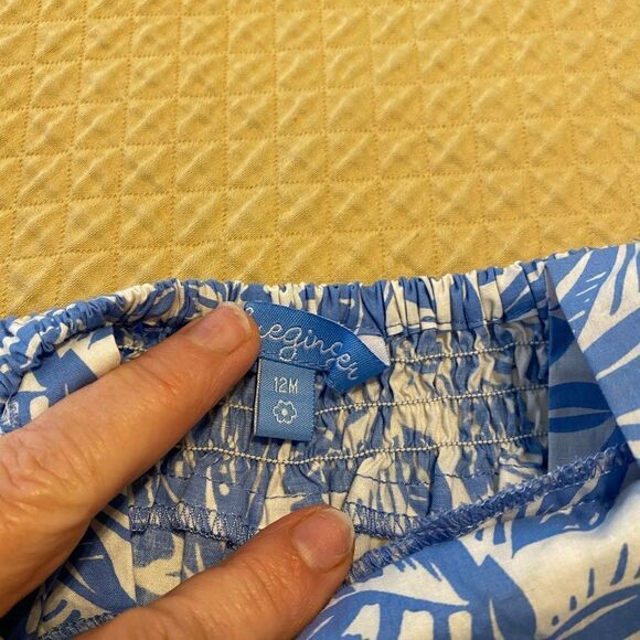 Baby Romper, Blue Ginger, Hawaiian Print, 12 mth, Cotton, Adjustable Straps - Picture 7 of 11